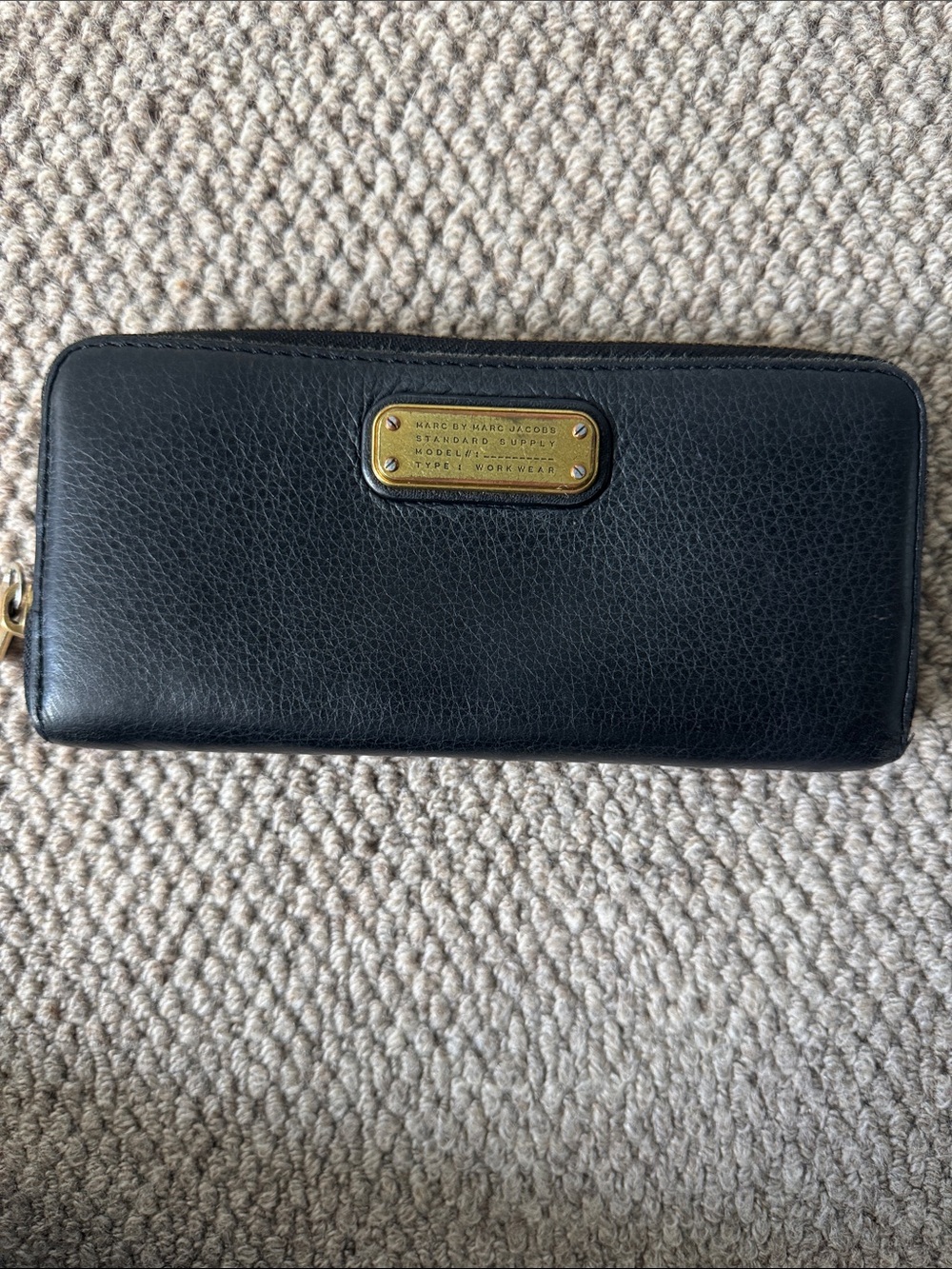Marc by Marc Jacobs Black Leather Zip-Around Wallet